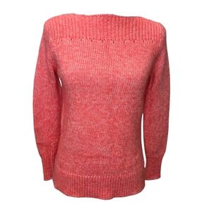 LOFT Ribbed Boat neck Sweater Size XS Heathered Pink Coral